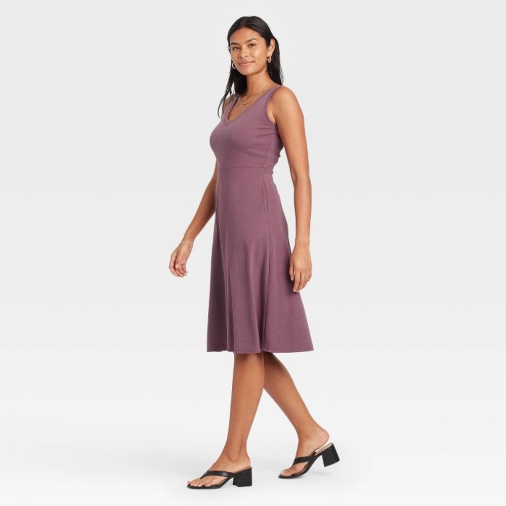 A New Day - Women's Sleeveless Rib Knit Ballet Purple Dress (NWT) Size: … - Picture 3 of 14